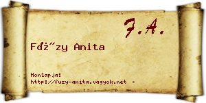 Füzy Anita névjegykártya