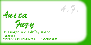 anita fuzy business card